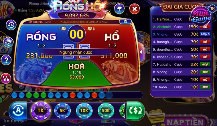 Dragon Tiger Tại RikVip Trải Nghiệm Cá Cược Rồng Hổ Nhanh Chóng Dễ Thắng